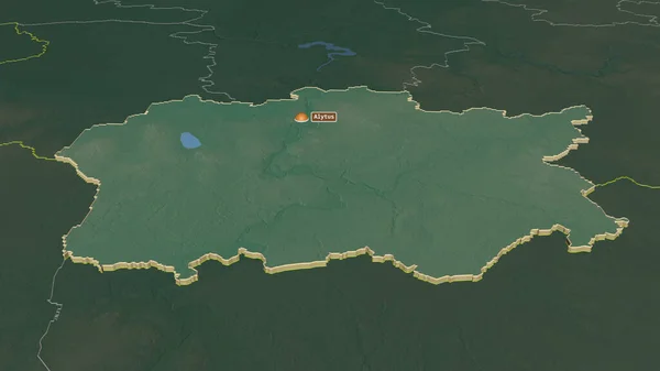 Zoom Alytaus Lituania Estruso Prospettiva Obliqua Mappa Topografica Rilievo Con — Foto Stock