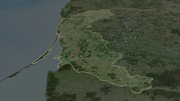 Přiblížit Klaipedos Okres Litva Nastínil Úhlová Perspektiva Satelitní Snímky Vykreslování — Stock fotografie