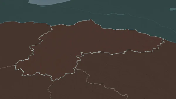 Přiblížit Panevezio Okres Litva Nastínil Úhlová Perspektiva Barevná Hrbolatá Mapa — Stock fotografie