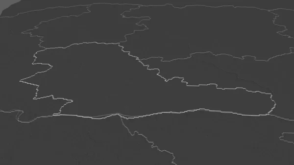 Powiększ Taurages Powiat Litewski Zarysowane Perspektywa Ukośna Dwupoziomowa Mapa Wysokości — Zdjęcie stockowe