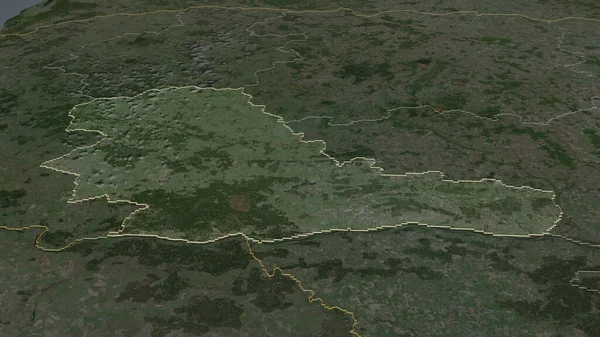 トーラージュ リトアニアの郡 でズームアウト概要 嘘の見方だ 衛星画像 3Dレンダリング — ストック写真