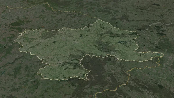 Zooma Utenos Litauens Län Som Beskrivs Svagt Perspektiv Satellitbilder Rendering — Stockfoto