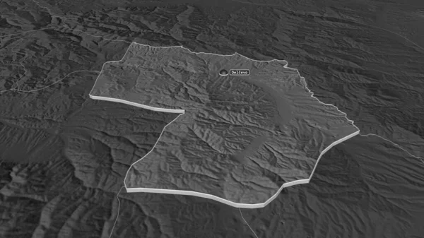 Дельчево Муниципалитет Мачедонии Произошло Землетрясение Непристойная Перспектива Карта Высоты Билевель — стоковое фото