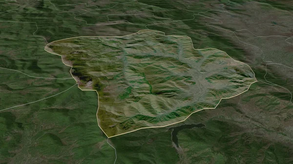 Μεγέθυνση Στο Ντεμίρ Χισάρ Δήμος Μακεδονίας Λήθη Προοπτική Δορυφορικές Εικόνες — Φωτογραφία Αρχείου