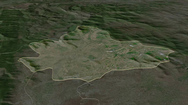 Начнем Долли Муниципалитет Мачедонии Непристойная Перспектива Спутниковые Снимки Рендеринг — стоковое фото