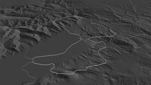 Zoom Jegunovtse Comune Macedonia Delineato Prospettiva Obliqua Mappa Elevazione Bilivello — Foto Stock