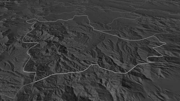 Zoom Kavadartsi Município Macedônia Delineado Perspectiva Óbvia Bilevel Mapa Elevação — Fotografia de Stock