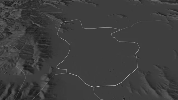 Powiększ Krivogastani Gmina Macedonii Perspektywa Ukośna Dwupoziomowa Mapa Wysokości Wodami — Zdjęcie stockowe