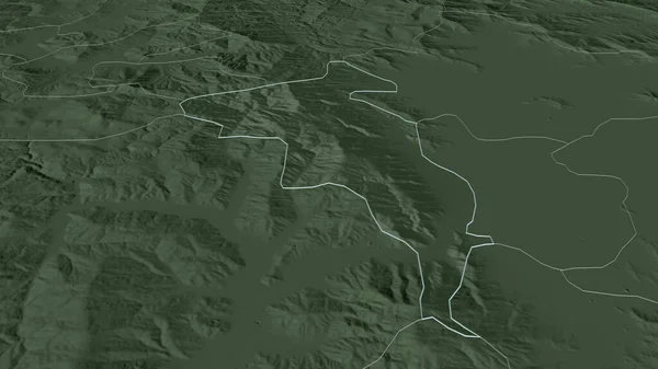 クルセヴォ マケドニアの自治体 にズームアウト概要 嘘の見方だ 水面と行政区画の色と衝突した地図 3Dレンダリング — ストック写真