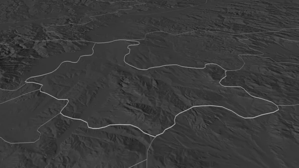 Zoom Kumanovo Comune Macedonia Delineato Prospettiva Obliqua Mappa Elevazione Bilivello — Foto Stock