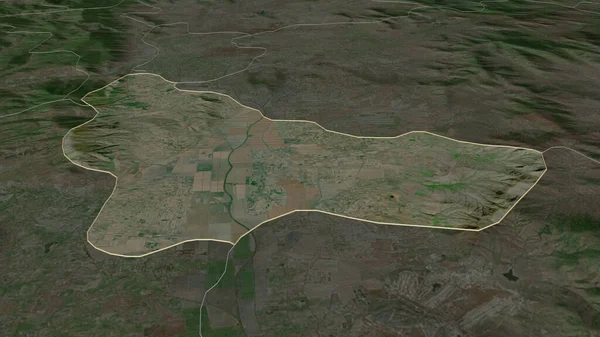 Ampliar Mogila Municipio Macedonia Esbozado Perspectiva Oblicua Imágenes Satélite Renderizado — Foto de Stock