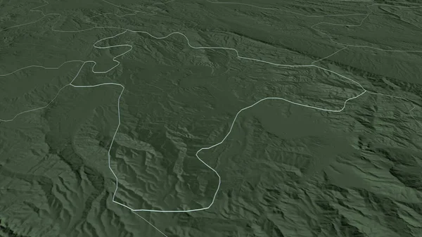 Zoom Negotino Comune Macedonia Delineato Prospettiva Obliqua Mappa Colorata Urtata — Foto Stock