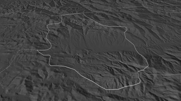 Zoom Rankovce Comune Macedonia Delineato Prospettiva Obliqua Mappa Elevazione Bilivello — Foto Stock