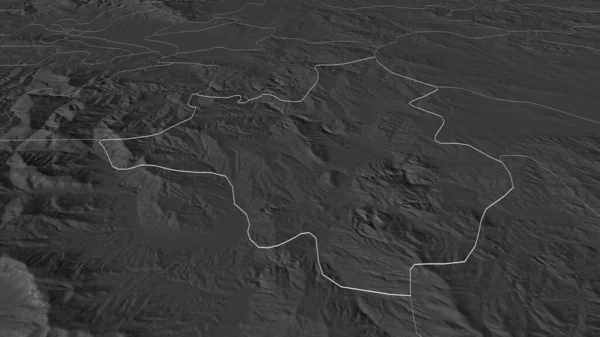 Zoom Auf Veles Gemeinde Mazedonien Umrissen Schräge Perspektive Karte Der — Stockfoto