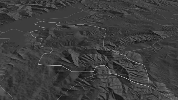 Zoom Zelino Município Macedônia Delineado Perspectiva Óbvia Bilevel Mapa Elevação — Fotografia de Stock