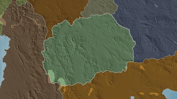 마케도니아 지역의 모습을 것이다 울퉁불퉁 구역의 지도는 지표수로 있었습니다 렌더링 — 스톡 사진