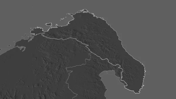 Aproxime Antsiranana Província Autónoma Madagáscar Delineada Perspectiva Óbvia Bilevel Mapa — Fotografia de Stock