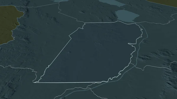 Přiblížit Balaka Okres Malawi Nastínil Úhlová Perspektiva Barevná Hrbolatá Mapa — Stock fotografie