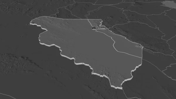 Увеличь Чиквава Район Малави Экструдирован Непристойная Перспектива Карта Высоты Билевель — стоковое фото