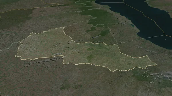 Powiększ Dowa Dzielnica Malawi Perspektywa Ukośna Zdjęcia Satelitarne Renderowanie — Zdjęcie stockowe