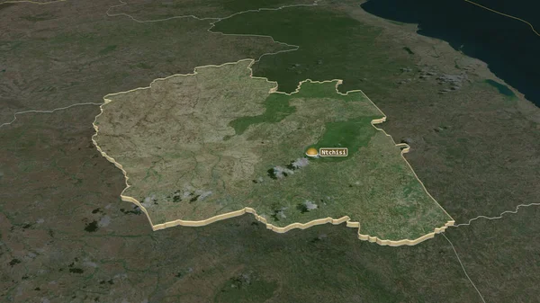 Zooma Ntchisi Distriktet Malawi Extruderade Svagt Perspektiv Satellitbilder Rendering — Stockfoto