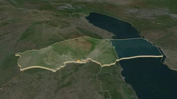 Rumphi District Malawi でズームアウト 嘘の見方だ 衛星画像 3Dレンダリング — ストック写真