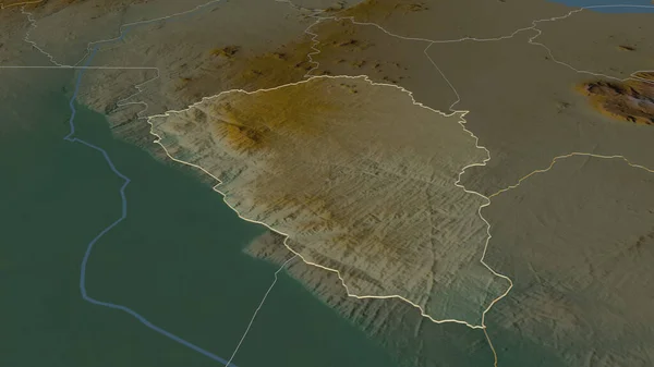 Ampliar Thyolo Distrito Malawi Delineado Perspectiva Oblicua Mapa Topográfico Relieve — Foto de Stock