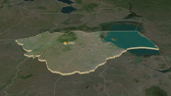 Zooma Zomba Distriktet Malawi Extruderade Svagt Perspektiv Satellitbilder Rendering — Stockfoto