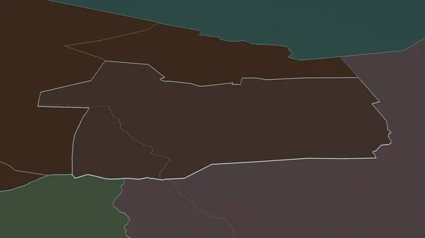 マリの地域 にズームアウト概要 嘘の見方だ 水面と行政区画の色と衝突した地図 3Dレンダリング — ストック写真