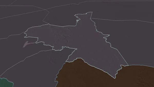 Zoom Assaba Regione Della Mauritania Delineato Prospettiva Obliqua Mappa Colorata — Foto Stock