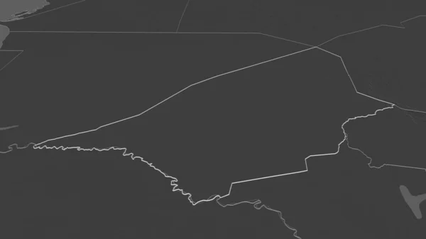 Ampliar Brakna Región Mauritania Esbozado Perspectiva Oblicua Mapa Elevación Bilevel — Foto de Stock