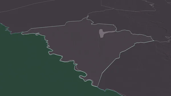 Zoom Gorgol Regione Della Mauritania Delineato Prospettiva Obliqua Mappa Colorata — Foto Stock