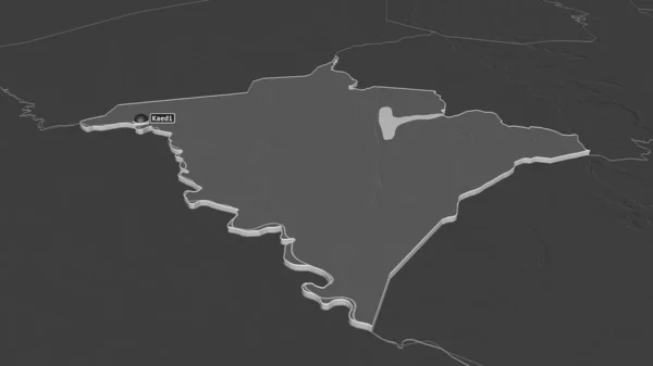 Zoom Gorgol Regione Della Mauritania Estruso Prospettiva Obliqua Mappa Elevazione — Foto Stock