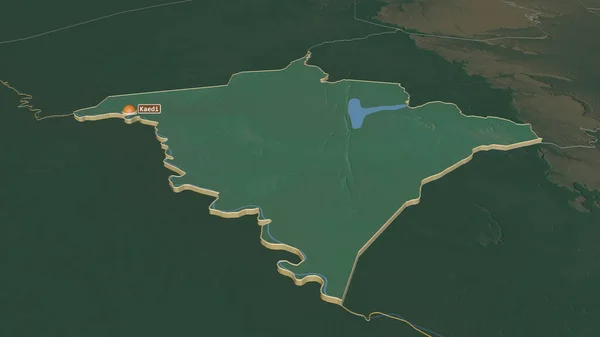 Přibližte Gorgol Oblast Mauritánie Vytlačen Úhlová Perspektiva Topografická Reliéfní Mapa — Stock fotografie