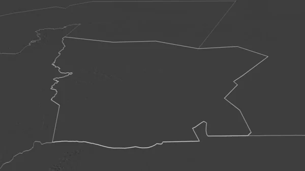 Zoom Hodh Gharbi Regione Della Mauritania Delineato Prospettiva Obliqua Mappa — Foto Stock