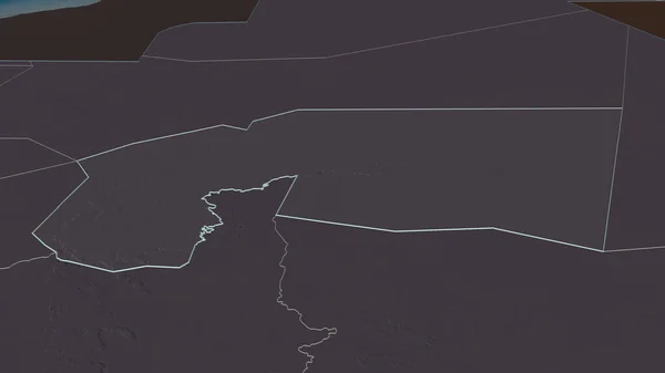 Zoom Tagant Regione Della Mauritania Delineato Prospettiva Obliqua Mappa Colorata — Foto Stock