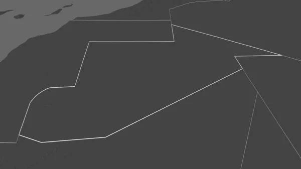 Zoom Tiris Zemmour Regione Della Mauritania Delineato Prospettiva Obliqua Mappa — Foto Stock