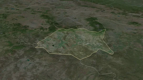 把重点放在莫雷洛斯 墨西哥州 斜的角度 卫星图像 3D渲染 — 图库照片