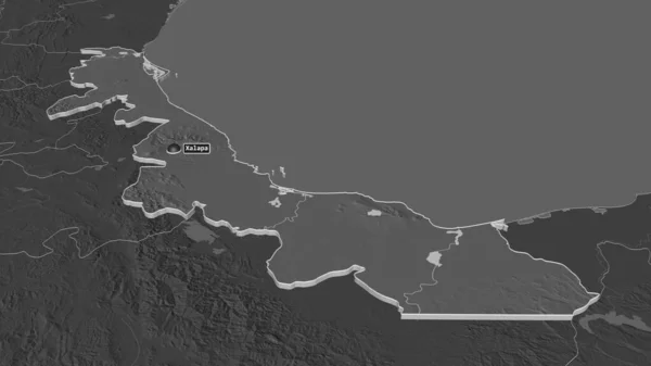 Powiększ Veracruz Stan Meksyk Wytłaczany Perspektywa Ukośna Dwupoziomowa Mapa Wysokości — Zdjęcie stockowe