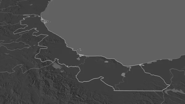 Zoom Auf Veracruz Bundesstaat Mexiko Umrissen Schräge Perspektive Karte Der — Stockfoto