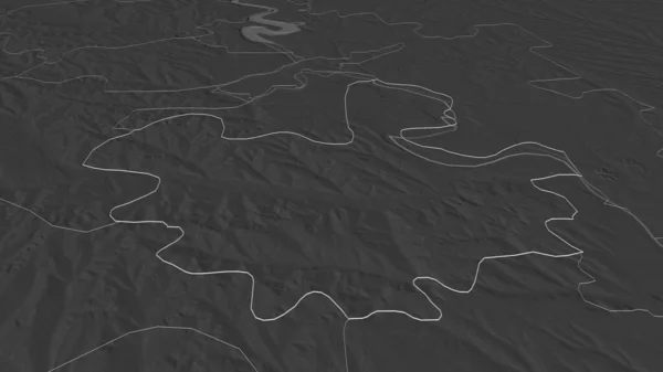 Zoom Anenii Noi Distretto Della Moldavia Delineato Prospettiva Obliqua Mappa — Foto Stock