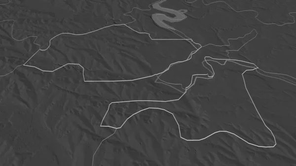 Zoom Criuleni Distretto Della Moldavia Delineato Prospettiva Obliqua Mappa Elevazione — Foto Stock
