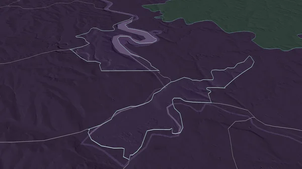 Zoom Dubasari Distretto Della Moldavia Delineato Prospettiva Obliqua Mappa Colorata — Foto Stock