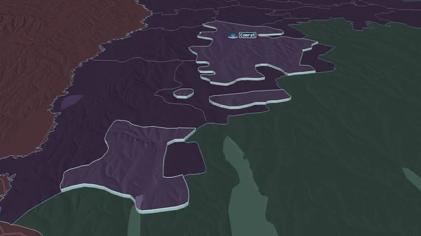 Приблизь Гагаузии Автономная Территория Молдовы Экструдированную Непристойная Перспектива Цветная Карта — стоковое фото