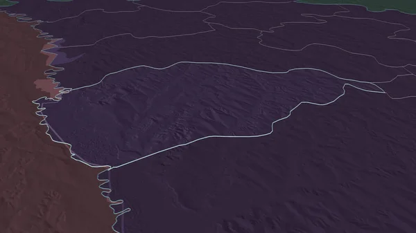 Zoom Glodeni Distretto Della Moldavia Delineato Prospettiva Obliqua Mappa Colorata — Foto Stock