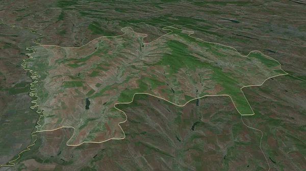 Inzoomen Hincesti District Moldavië Geschetst Obliek Perspectief Satellietbeelden Weergave — Stockfoto