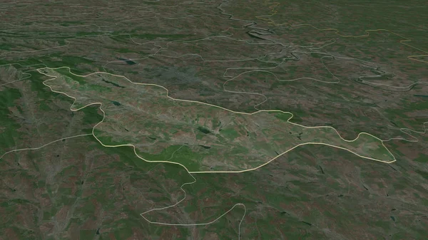 Zooma Ialoveni Distriktet Moldavien Beskrivs Svagt Perspektiv Satellitbilder Rendering — Stockfoto