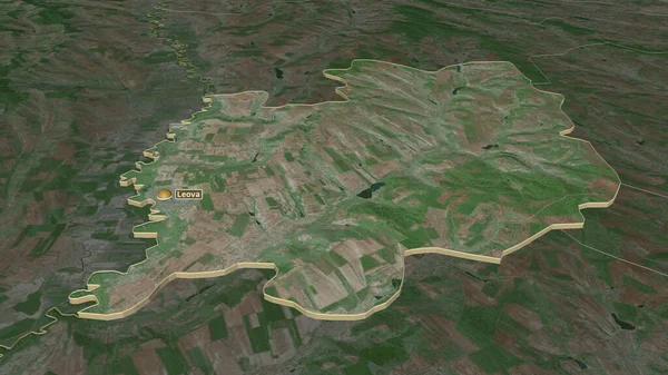 Inzoomen Leova District Moldavië Geëxtrudeerd Obliek Perspectief Satellietbeelden Weergave — Stockfoto
