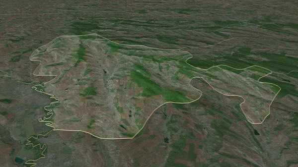 Inzoomen Nisporeni District Moldavië Geschetst Obliek Perspectief Satellietbeelden Weergave — Stockfoto