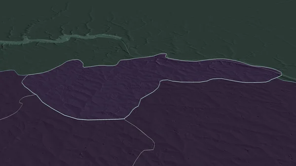 Zoom Ocnita Distretto Della Moldavia Delineato Prospettiva Obliqua Mappa Colorata — Foto Stock